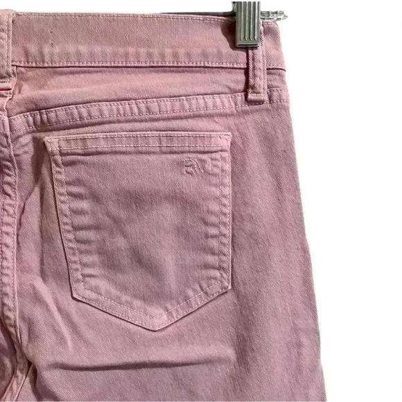 Rebecca Minkoff Soft Pink Thompson Twill Mid Rise Distressed Skinny Jeans - Picture 4 of 11
